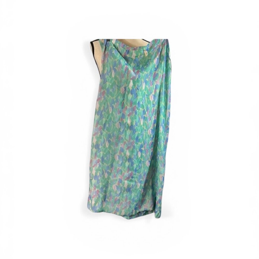 Vintage 1980s Abe Schrader Pastel Floral Skirt – Made in USA (Waist 40”)